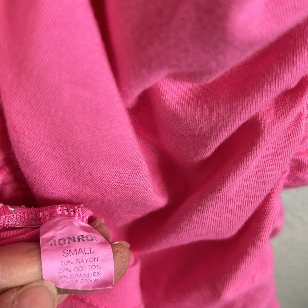 Monrow Revolve Pink Ruched High Neck Bodycon Dress Size S - Picture 7 of 7